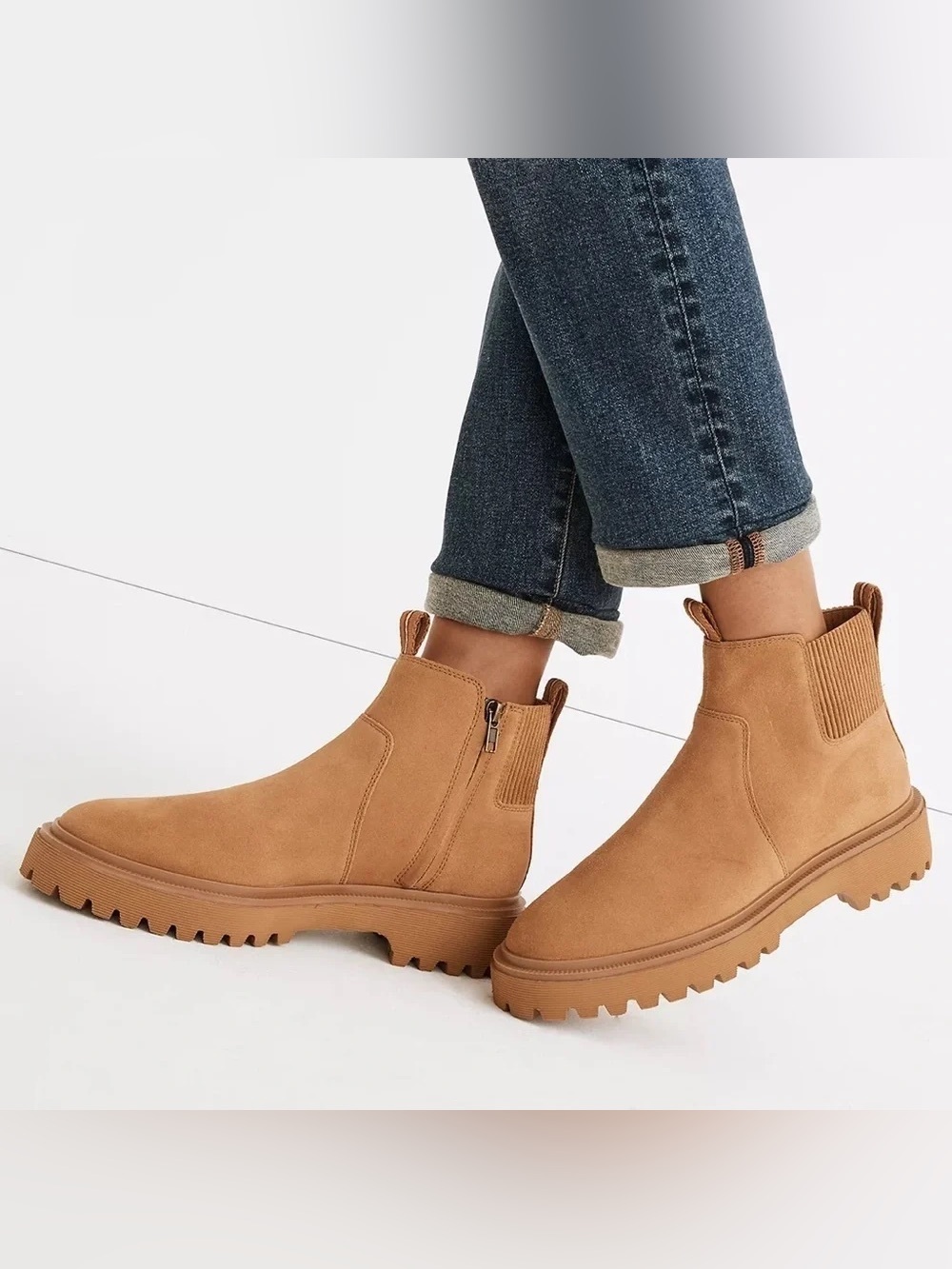 Madewell The Henry Lugsole Ankle Boots in Suede Leather Women’s Size 9